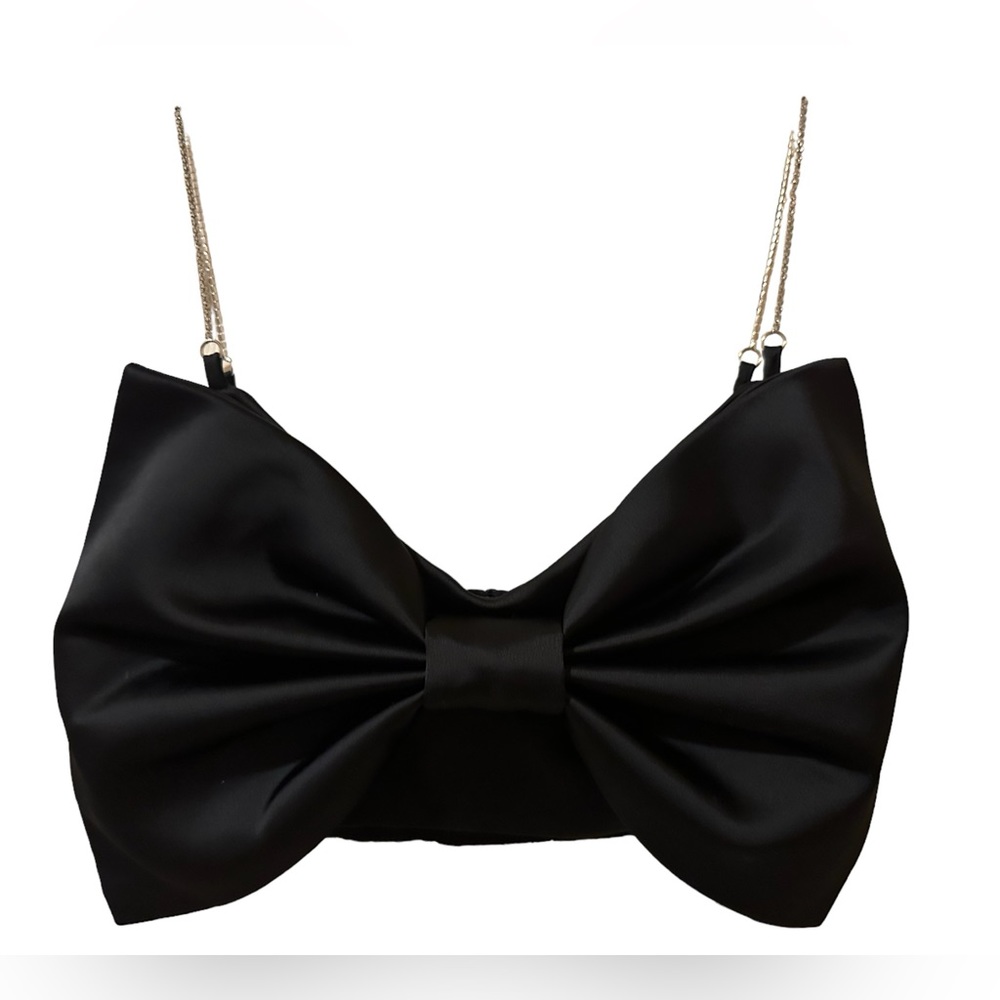 NWT Rachel Zoe Bow Bandeau Crop top rhinestone straps, Size 6